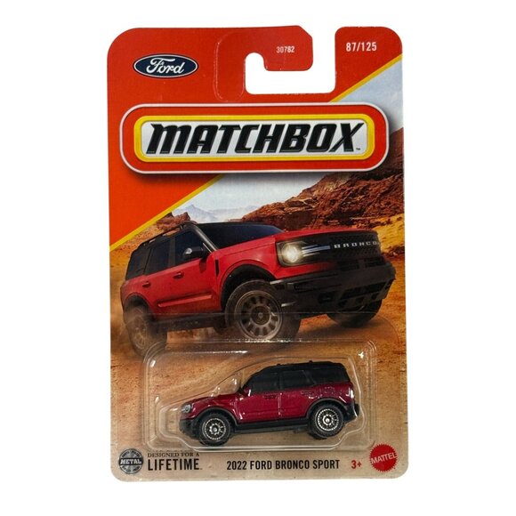 Matchbox 2022 Ford Bronco Sport Red SUV 87/125 Diecast 1:64 NOC - Picture 1 of 3